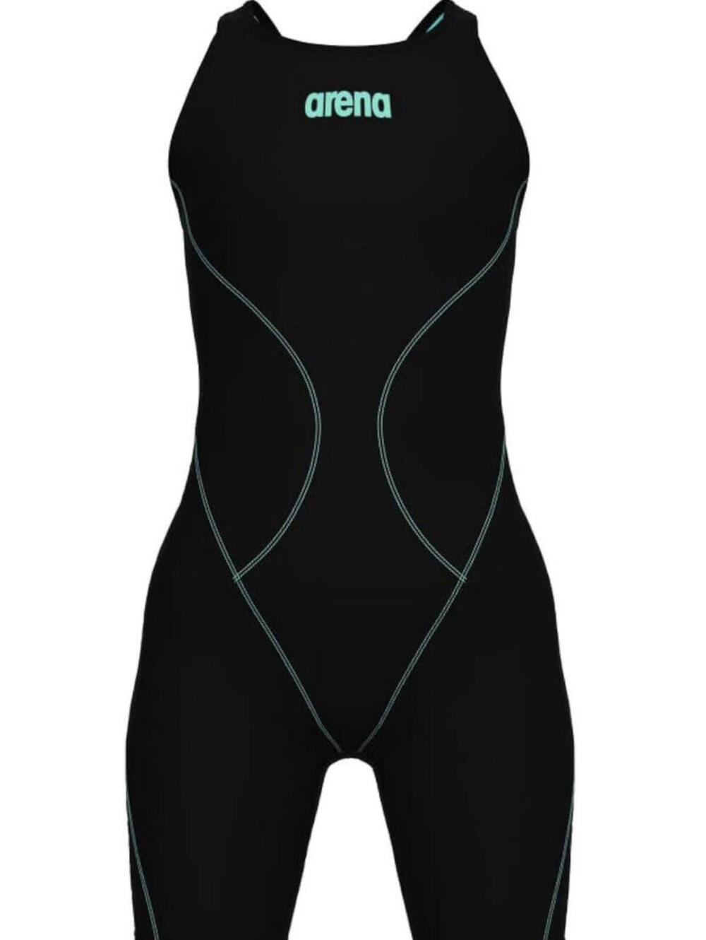 ARENA POWERSKIN IMPULSO JR GIRLS BLACK TEAL 008605 SIz 26 SWIMSUIT $210 MSRP - Picture 2 of 12